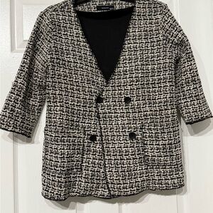Reserved Black and White Houndstooth Blazer